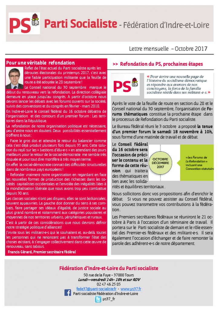 Newsletter fédé octobre 2017.pub